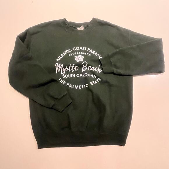 Myrtle Beach‎ Women Green Medium Vintage Style Crew Neck Sweatshirt - Picture 2 of 7